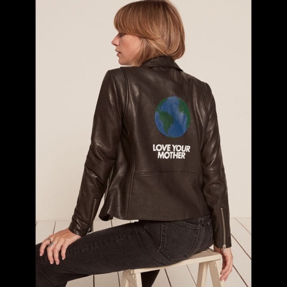 Reformation x Veda Love Your Mother Leather Moto Jacket
